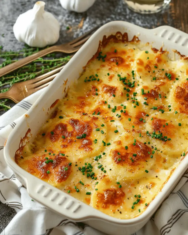 Roasted Garlic Potatoes au Gratin