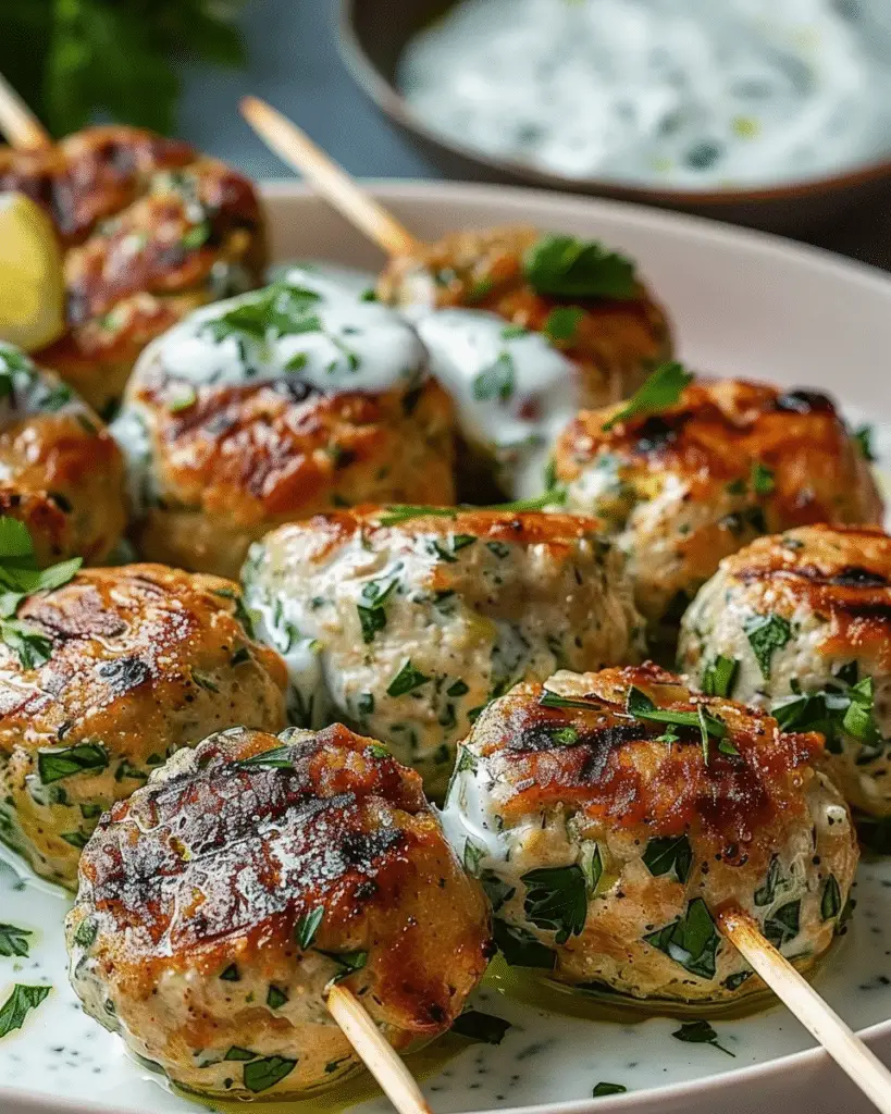 Garlic Yogurt Sauce Chicken Koftas