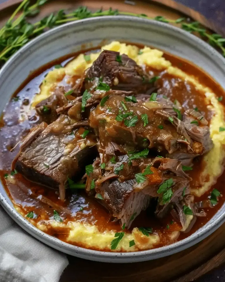 Italian Pot Roast Stracotto with Gorgonzola Polenta