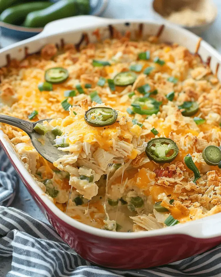 Cheddar Jalapeño Chicken Crunch Casserole
