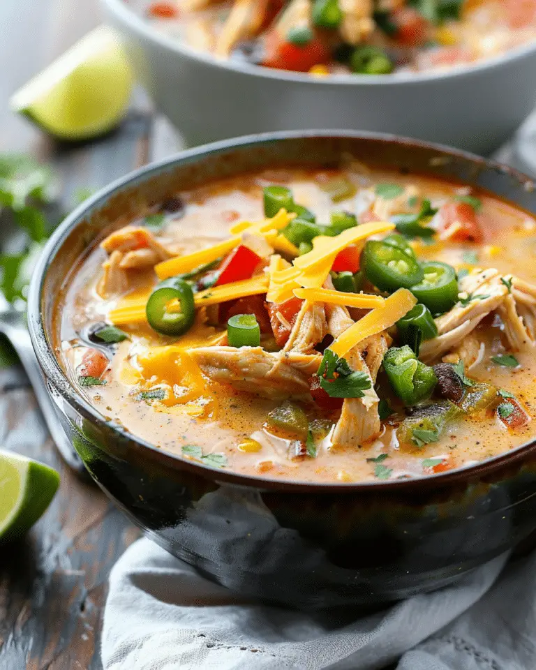 Cheesy Slow Cooker Chicken Fajita Soup