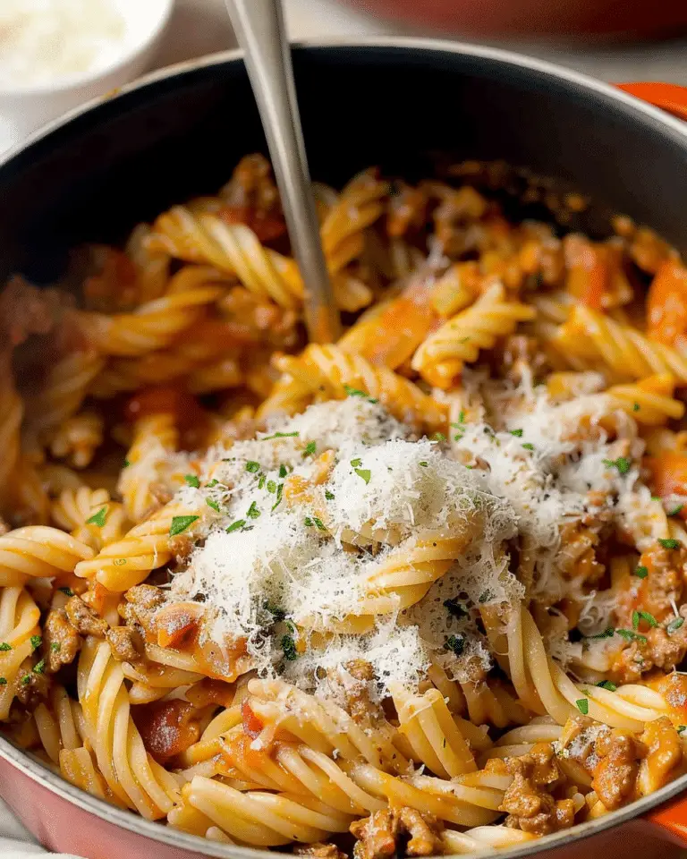 One‑Pot Creamy Tomato Beef Pasta