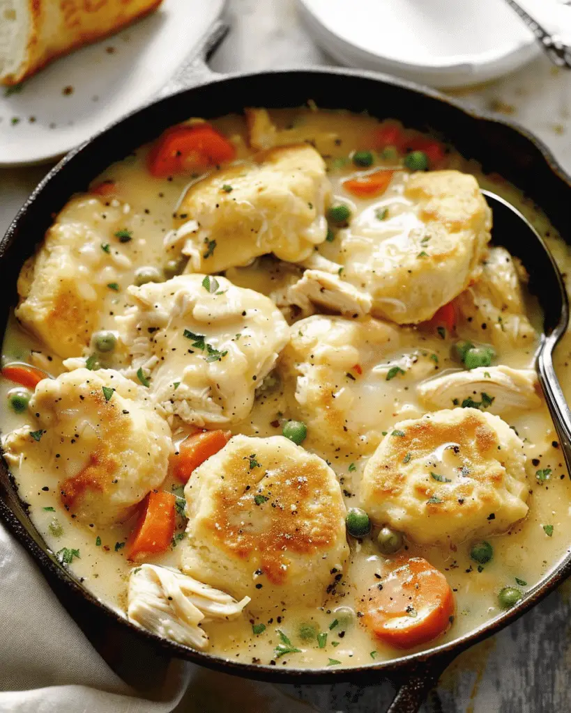 Easy Chicken and Dumplings with Biscuits