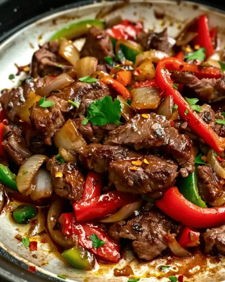 Pepper Steak with Bell Peppers and Onion