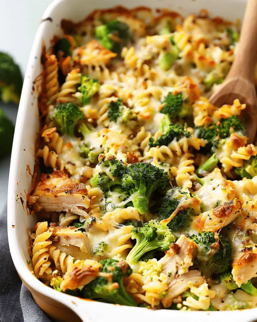 Cheesy Chicken Broccoli Pasta Bake