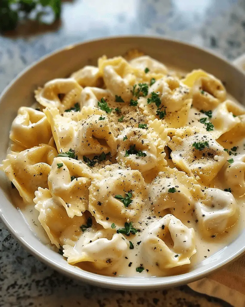 Crockpot Chicken Alfredo Tortellini