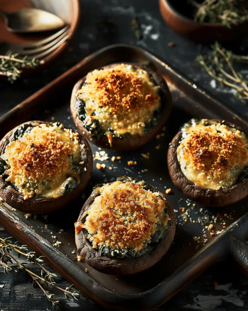 Ruth’s Chris Spinach Rockefeller Stuffed Mushrooms