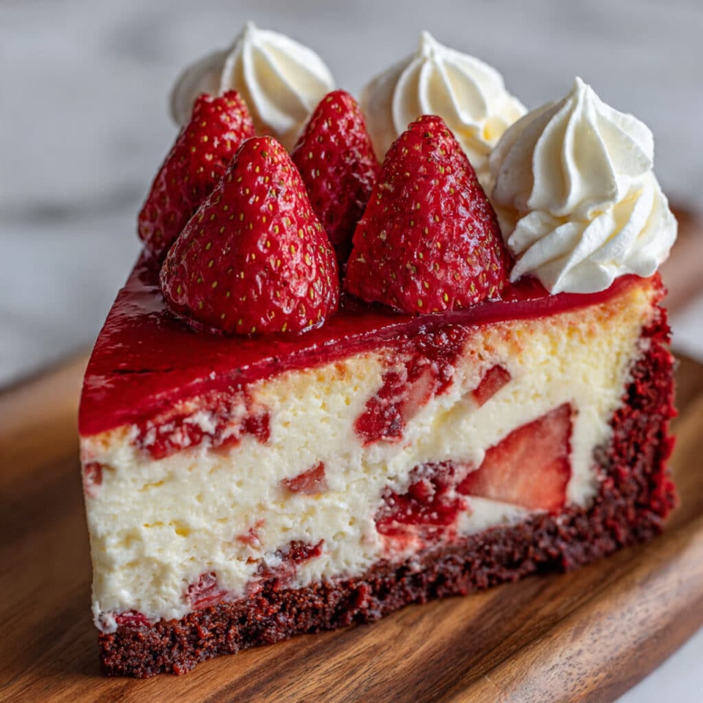 Red Velvet Strawberry Cheesecake Recipe