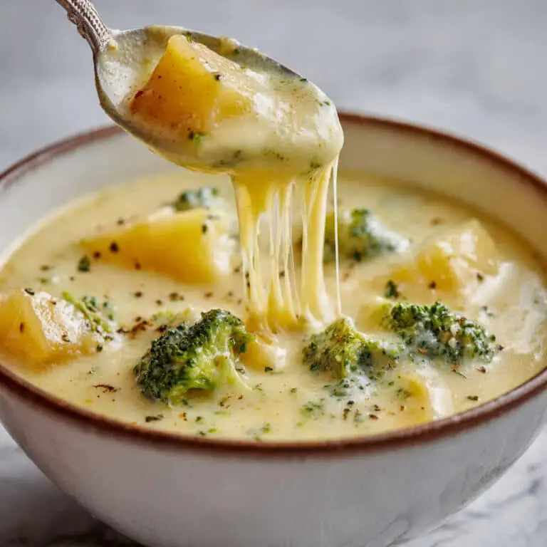 Creamy Potato Broccoli Cheddar Soup Recipe