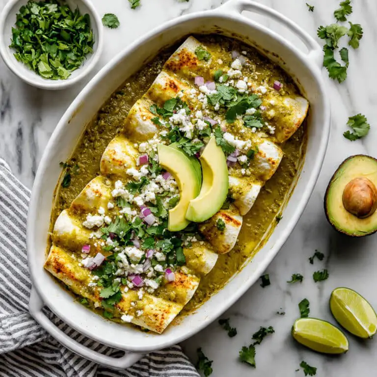 Chicken Enchiladas with Avocado Cream Sauce Recipe