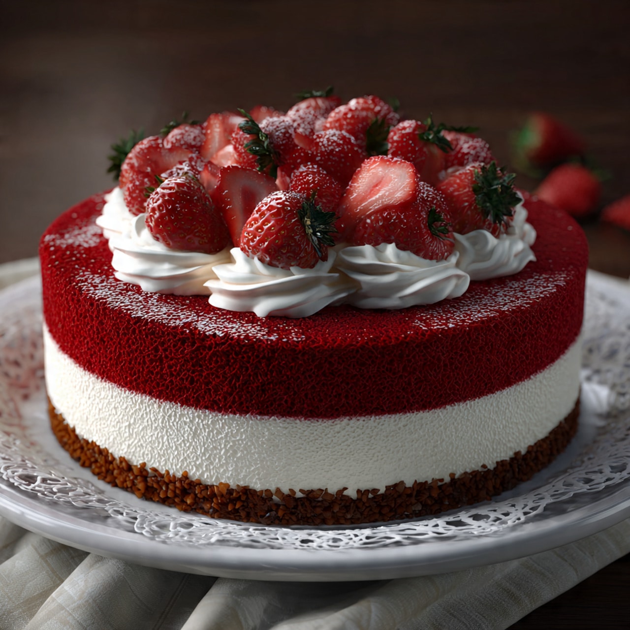 The image shows a bright wooden board with various ingredients arranged neatly. On the left is a white bowl filled with red fresh strawberries, some sliced and some whole. Two yellow lemon halves are near the strawberries, one placed at the top left and one near the bottom center. At the center is a small glass jar filled with dark red jam. Surrounding the jar are light brown square crackers, some stacked vertically and others lying flat. Near the crackers is a small bowl with white granulated sugar topped with a drop of golden honey. On the bottom right is a rustic bowl filled with light brown sugar with a wooden spoon resting inside. A small rectangular dish with a pale yellow butter slice is placed near the sugar. The whole setting is on a white marbled textured surface. photo taken with an iphone --ar 4:5 --v 7