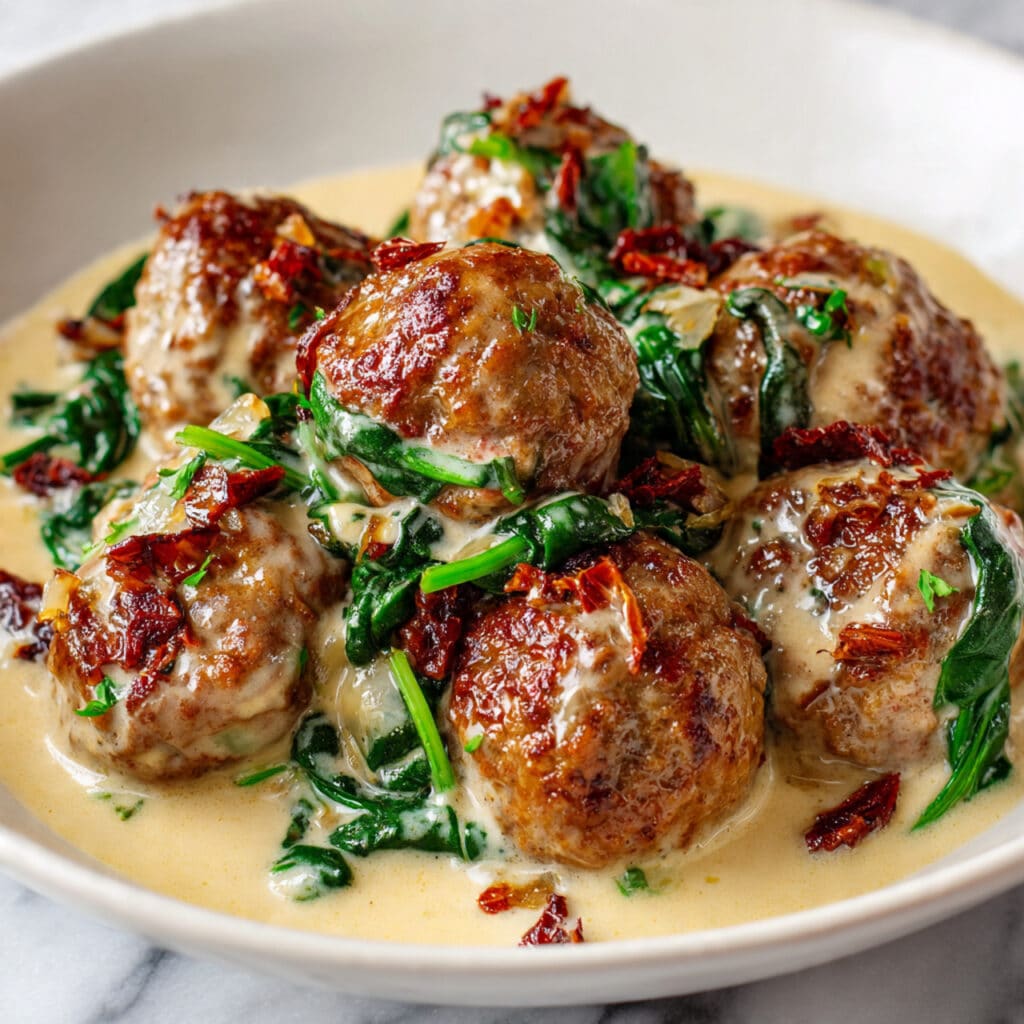Creamy Spinach Turkey Meatballs Recipe