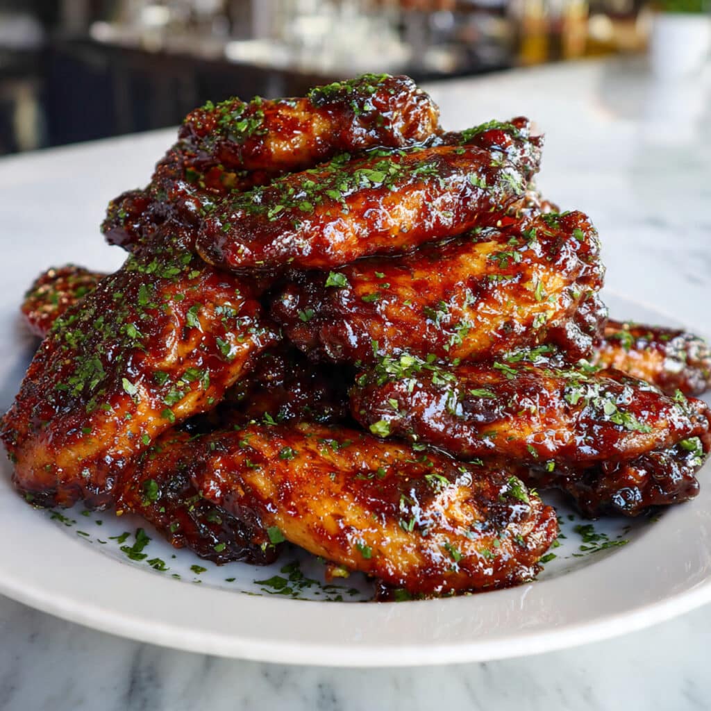 Oven Baked Sticky Honey Garlic Chicken Wings Recipe