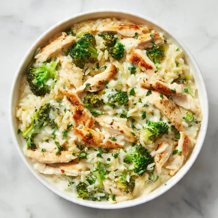 Cheesy Chicken Broccoli Orzo Recipe