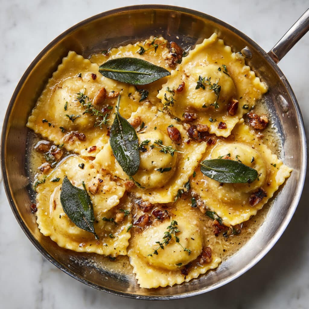 Ravioli with Sage Butter Sauce Recipe