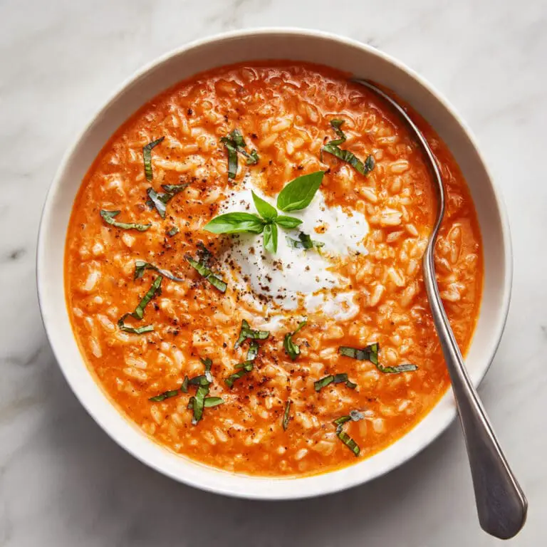 Easy Creamy Tomato Rice Soup Recipe
