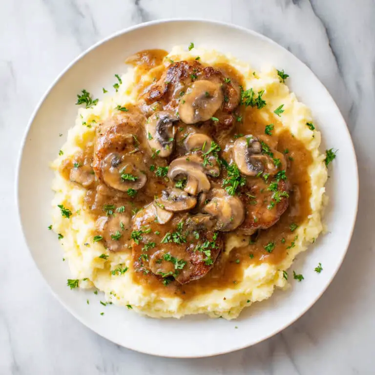 Crock Pot Cube Steak with Mushroom Onion Gravy Recipe