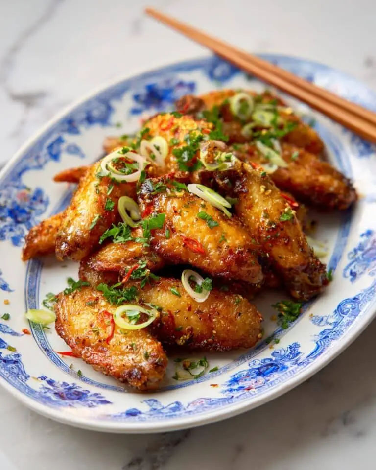 Salt and Pepper Oven-Baked Chicken Wings with Shallots and Chili Recipe