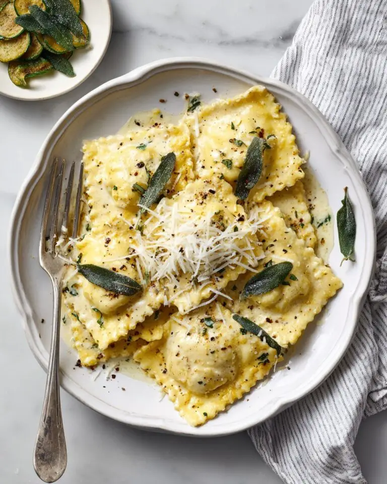 Pumpkin Sage Butter Pasta with Crispy Sage and Parmesan Recipe