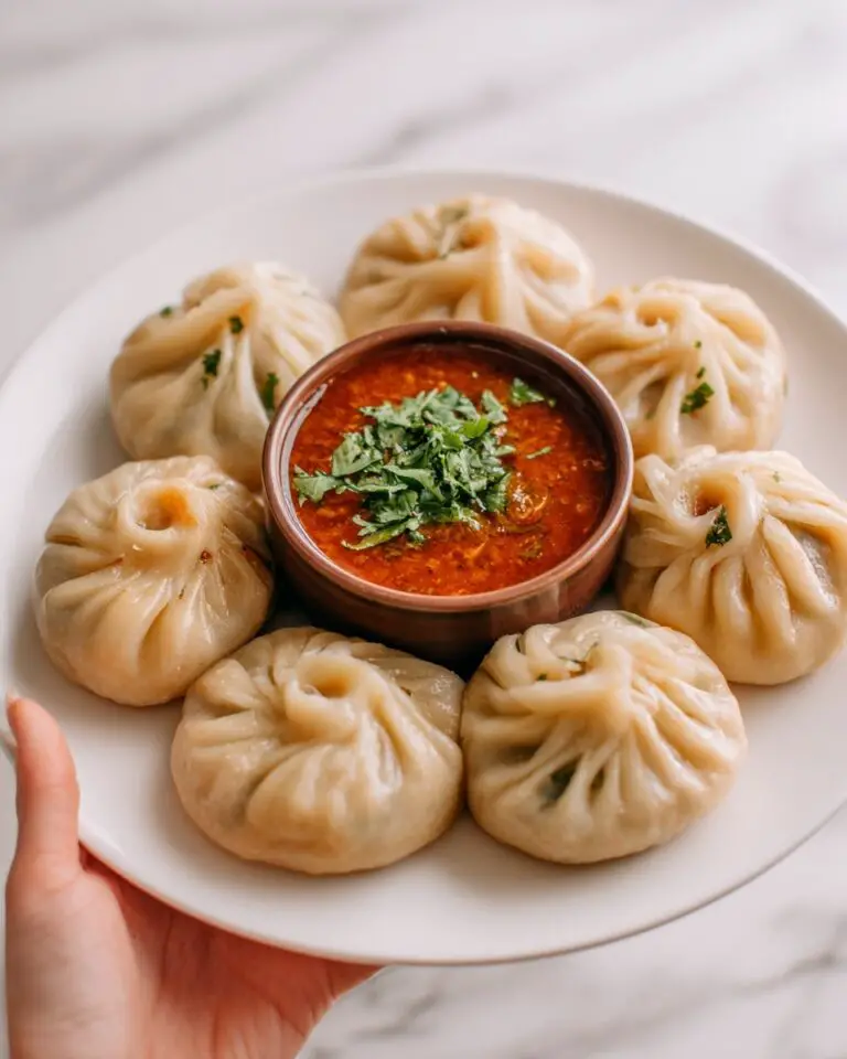 Homemade Nepalese Chicken Momo Dumplings with Spicy Achaar Dipping Sauce Recipe