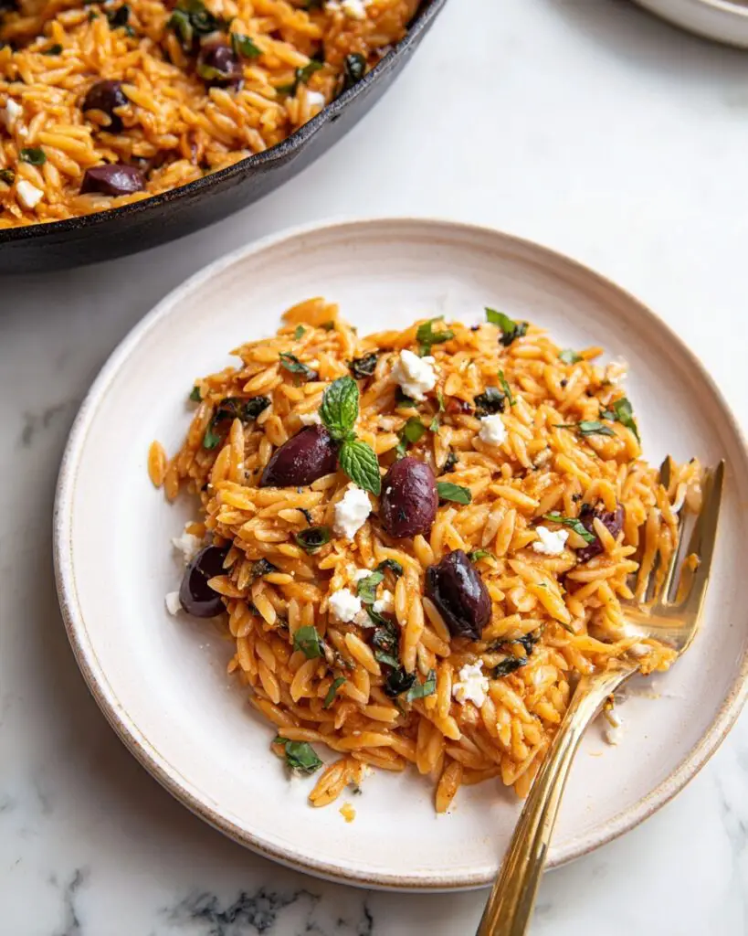 Cheesy Tomato One Pot Orzo Risotto (Orzotto) Recipe