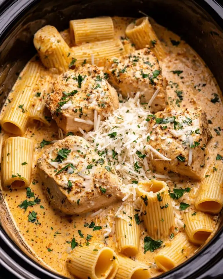 Slow Cooker Creamy Butternut Squash Chicken Rigatoni Recipe