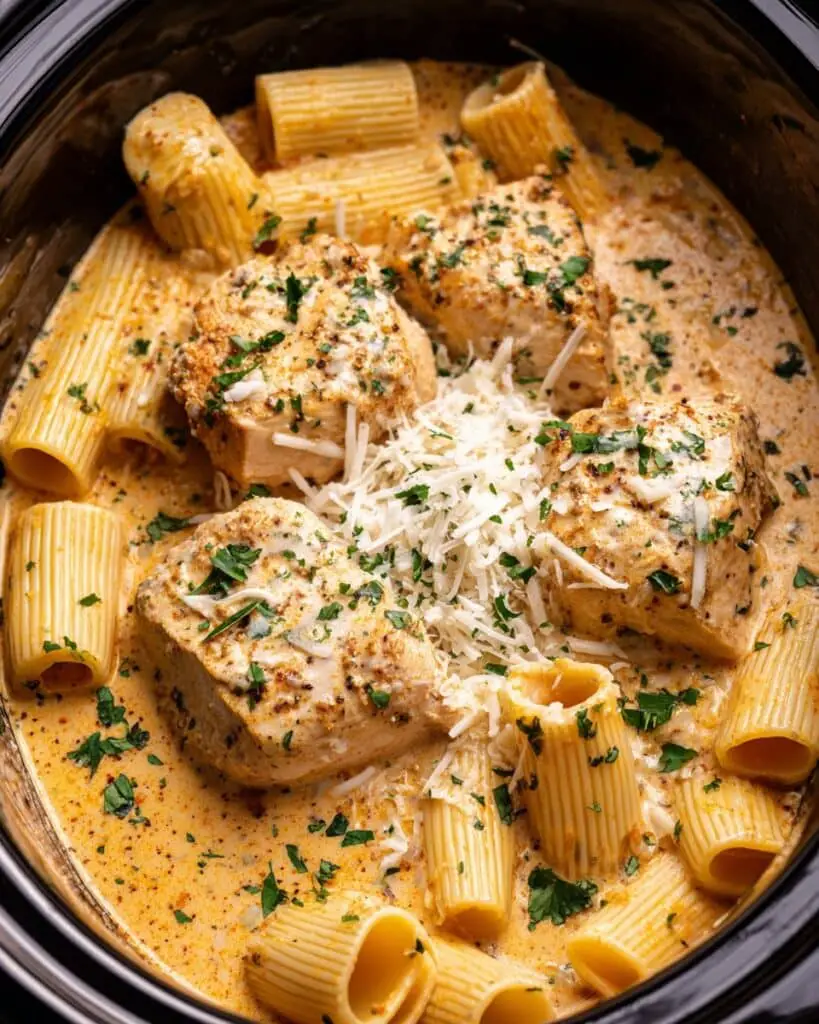 Slow Cooker Creamy Butternut Squash Chicken Rigatoni Recipe