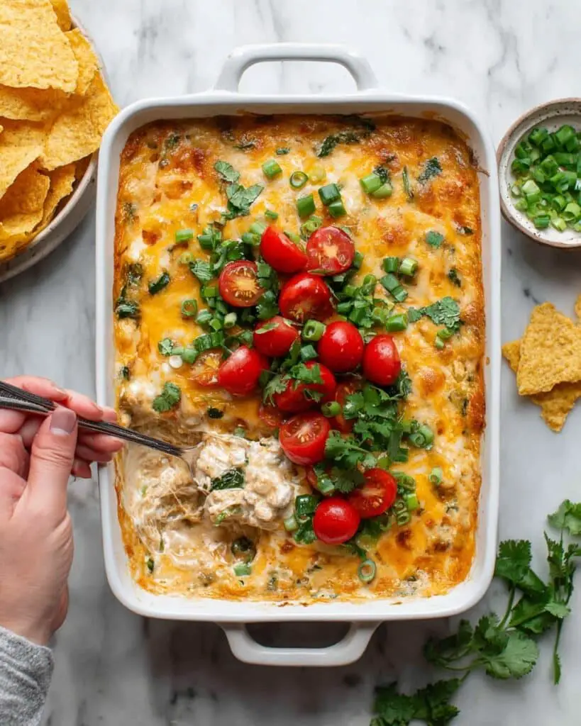 Cheesy Baked Bean Dip with Green Chiles and Taco Seasoning Recipe