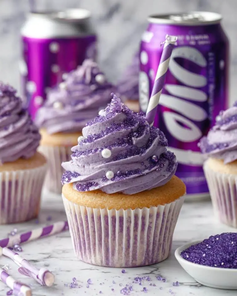Grape Soda Cupcakes with Purple Frosting and Sparkling Sugar Recipe