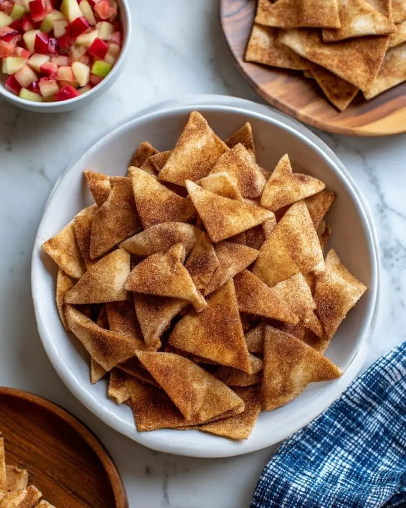 Cinnamon Sugar Tortilla Chips (Oven Baked) Recipe