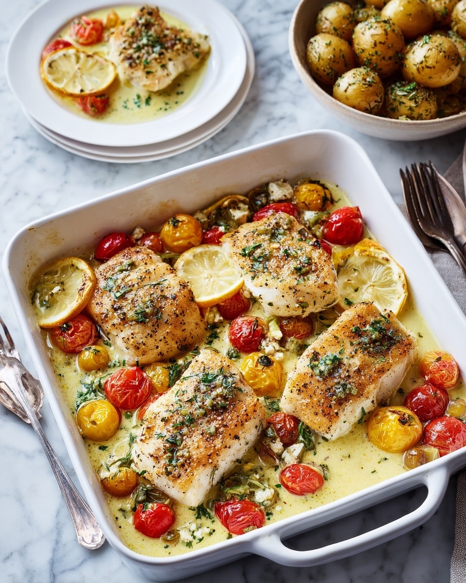Lemon Feta Fish Bake Recipe