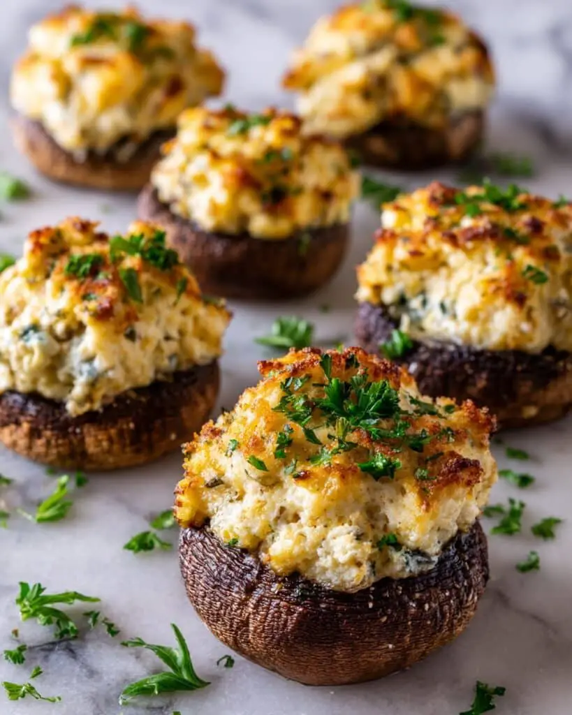 Air Fryer Crab Stuffed Mushrooms Recipe