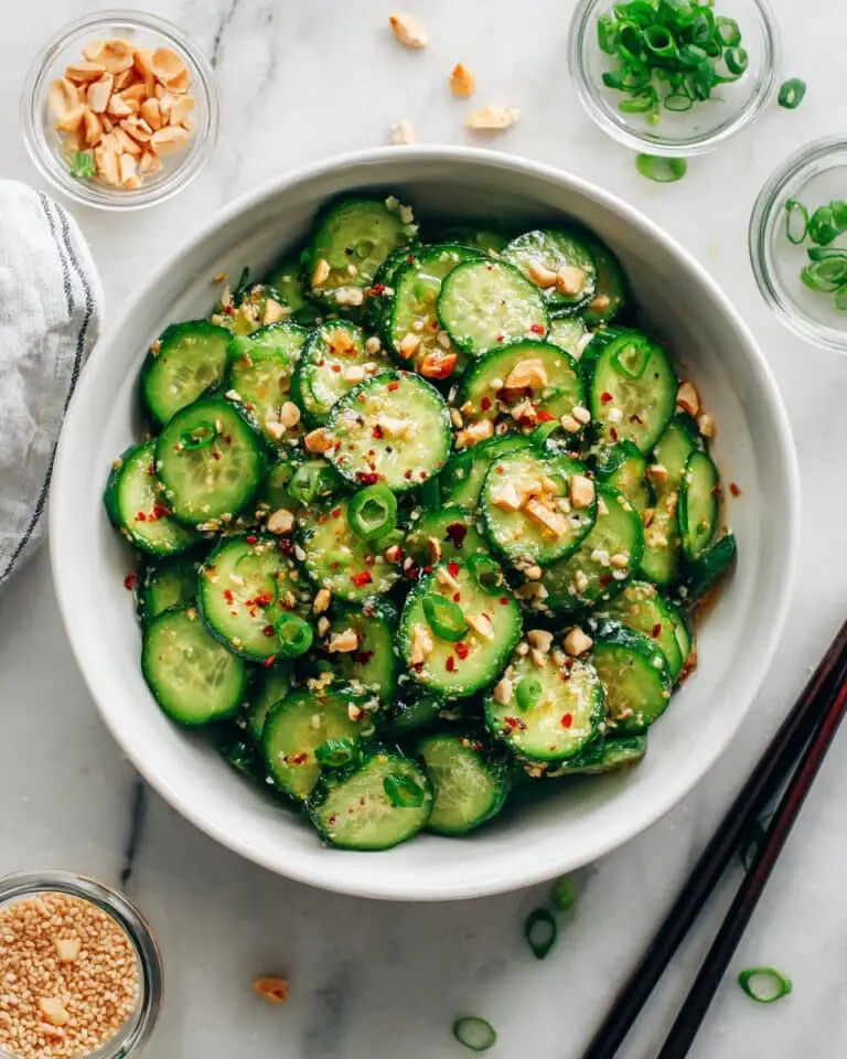Asian Cucumber Salad with Honey, Sesame, and Peanuts Recipe