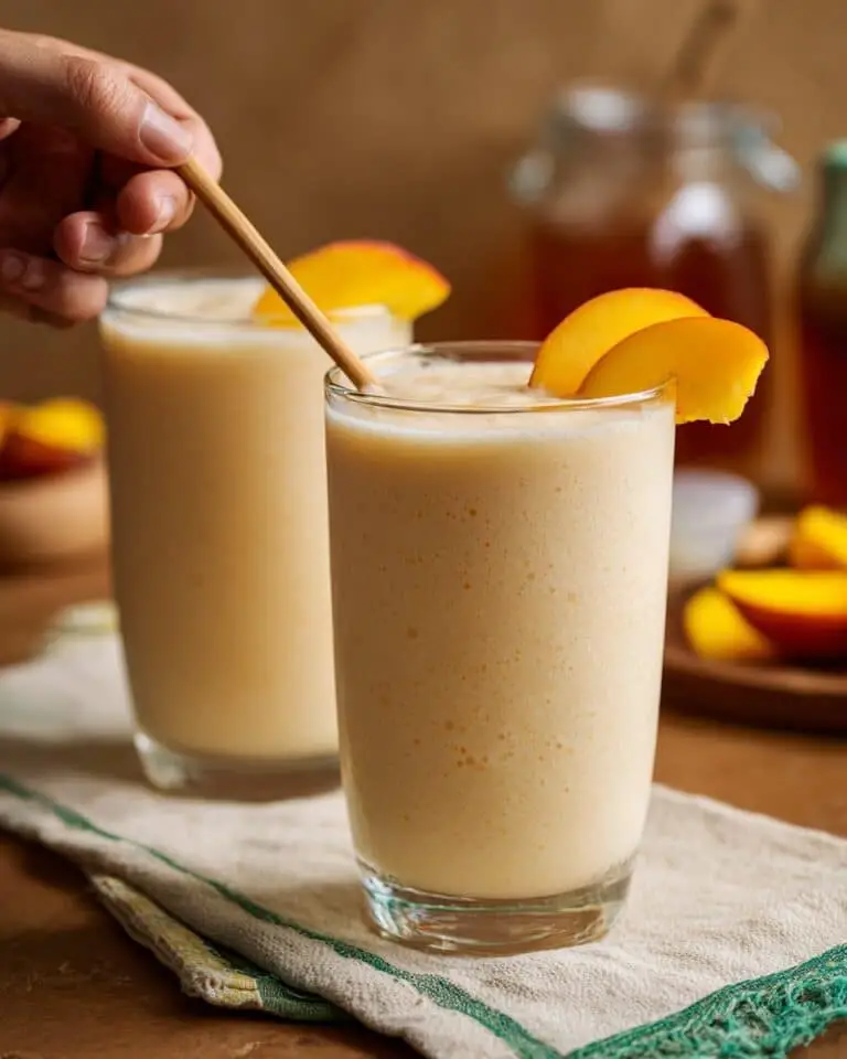 Creamy Peach Smoothie with Banana and Pineapple Recipe