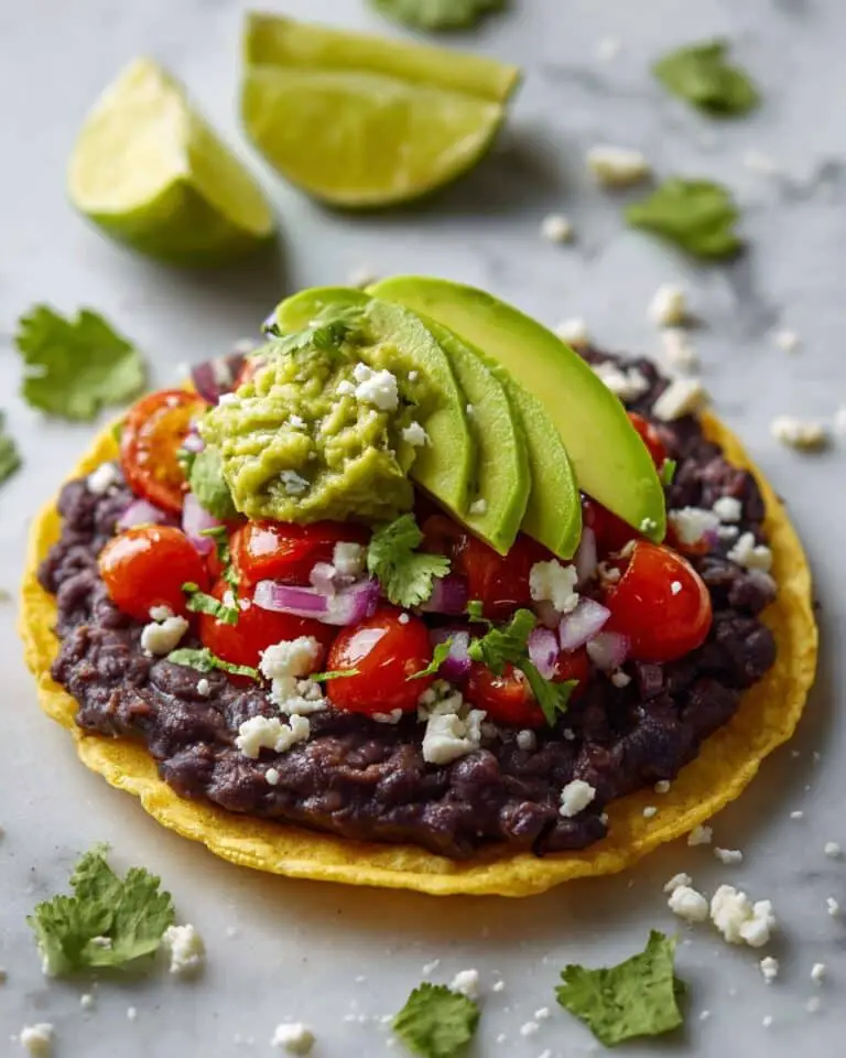 Creamy Black Bean Avocado Tostadas Recipe