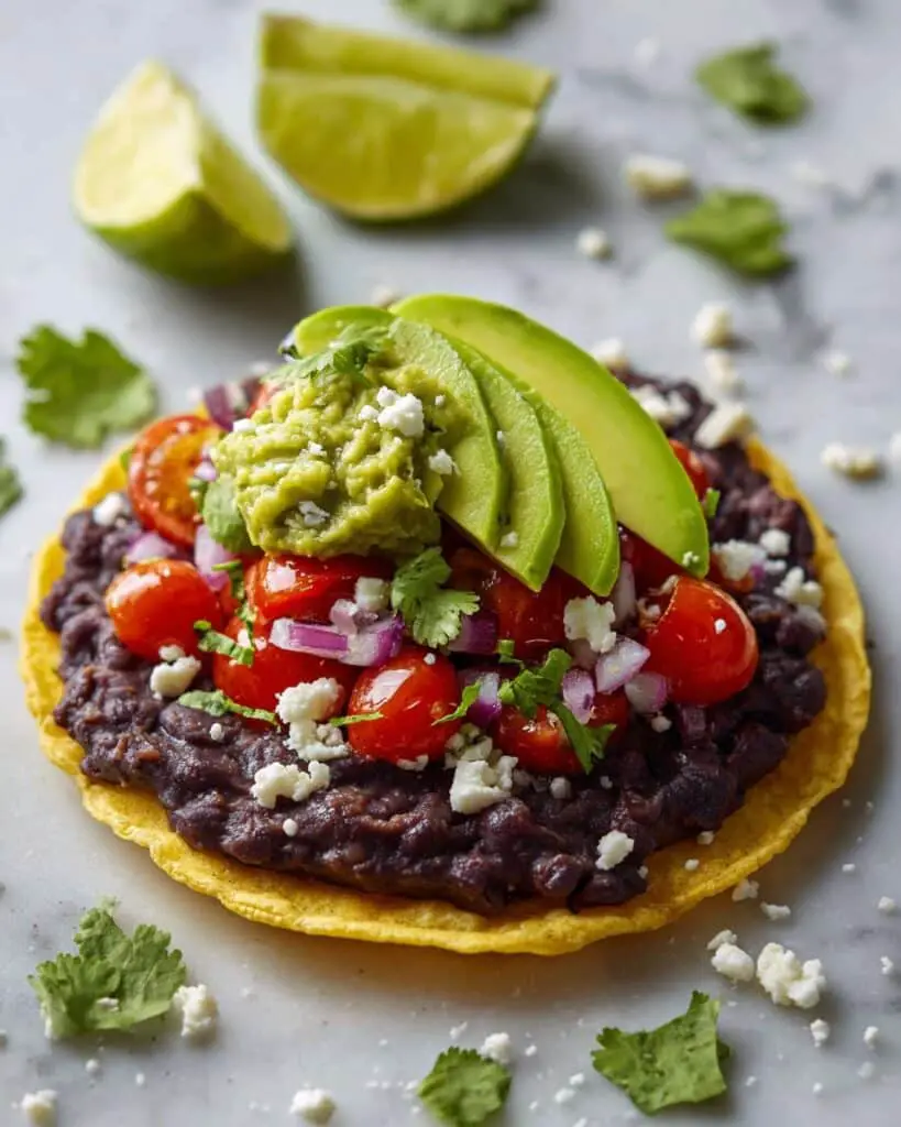 Creamy Black Bean Avocado Tostadas Recipe