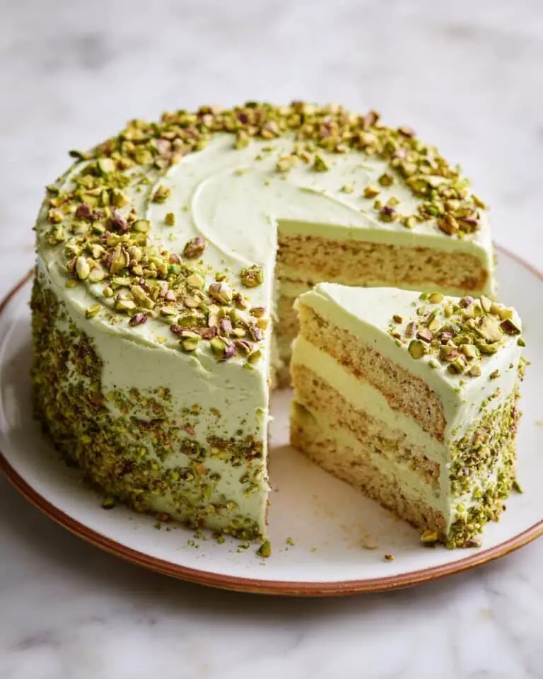 Vegan Pistachio Cake with Dairy-Free Pistachio Buttercream Frosting Recipe