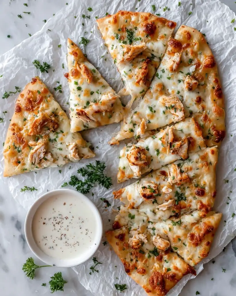 Chicken Alfredo Garlic Bread Recipe