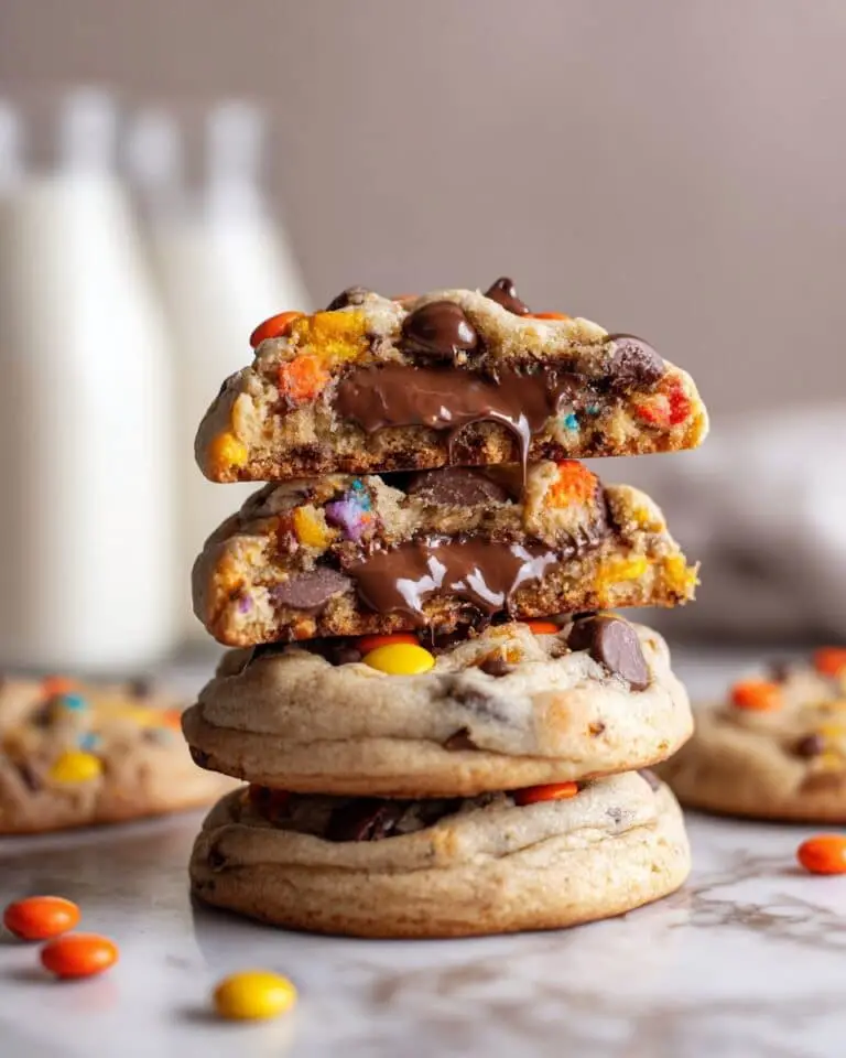 Stuffed Peanut Butter Nutella Cookies with Chocolate Chips Recipe