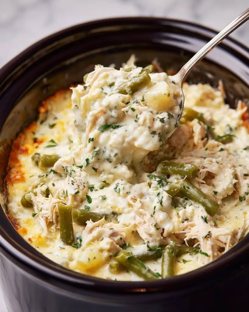 6-Ingredient Slow Cooker Chicken and Stuffing Recipe