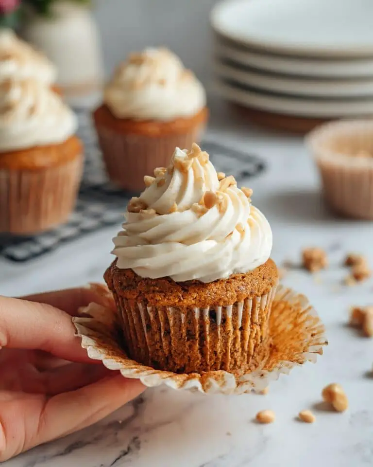 Carrot Cake Cupcakes with Cream Cheese Frosting and Decorative Carrots Recipe