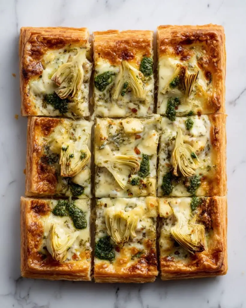 Artichoke Pesto Brie Tart Appetizer Recipe