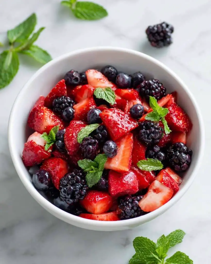Mixed Berry Fruit Salad with Honey and Mint Recipe