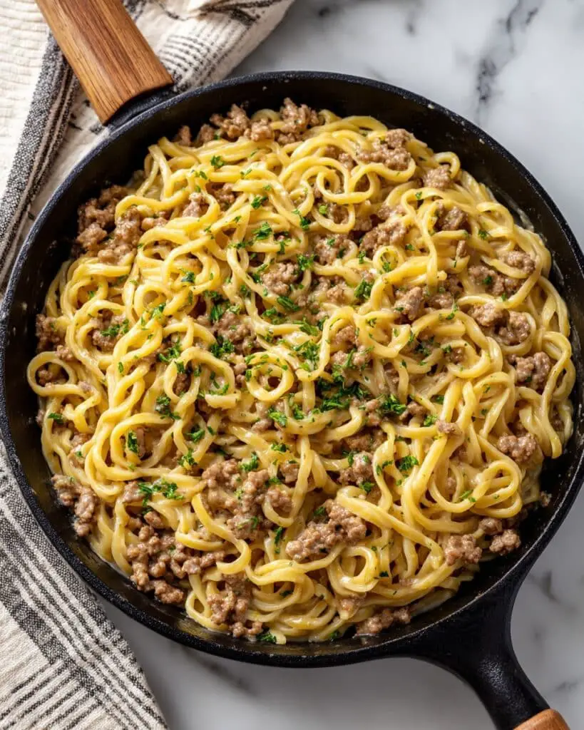 Garlic Butter Beef Pasta Recipe