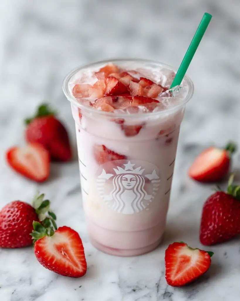 Pink Hibiscus Strawberry Coconut Drink Recipe