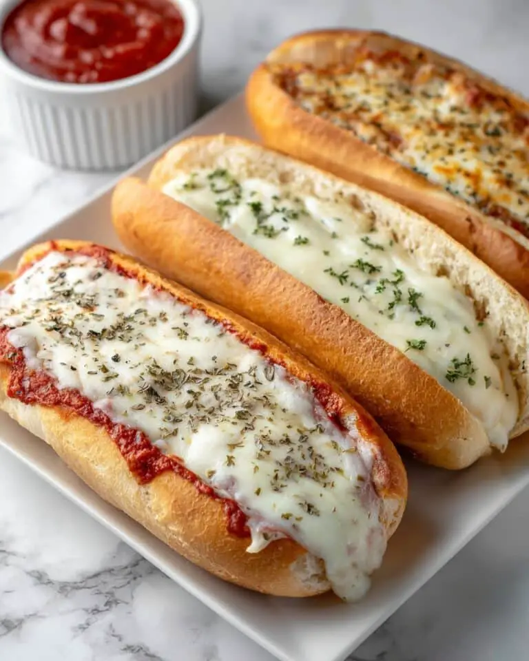 Cheesy Garlic Bread Spaghetti Bread Boats Recipe