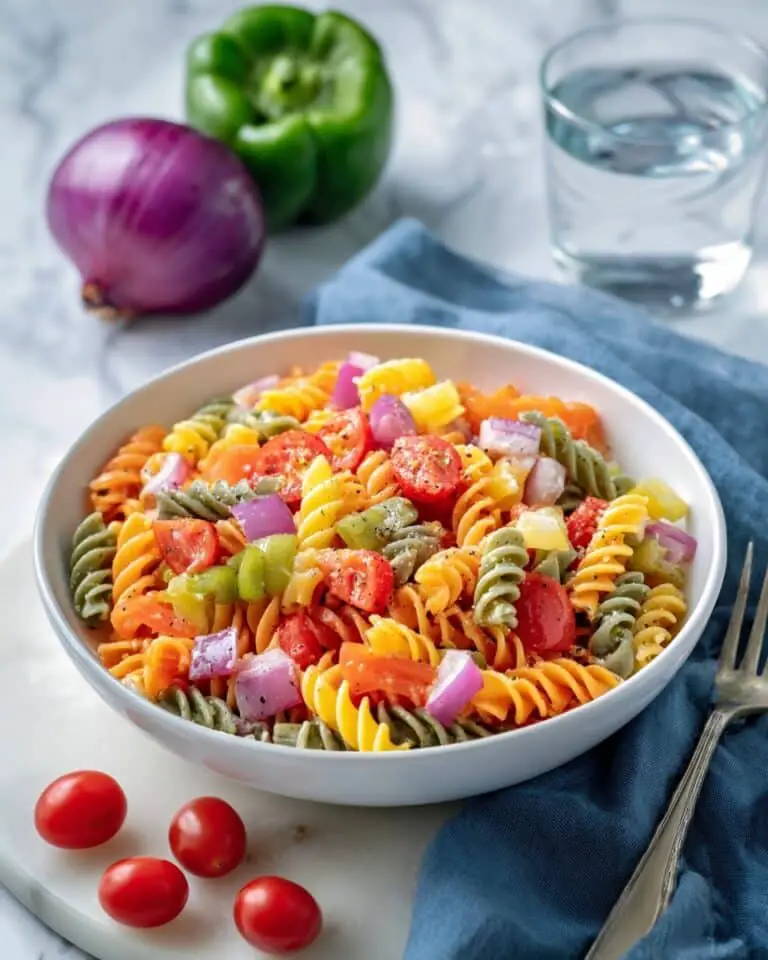 Tri Color Pasta Salad with Homemade Dressing Recipe