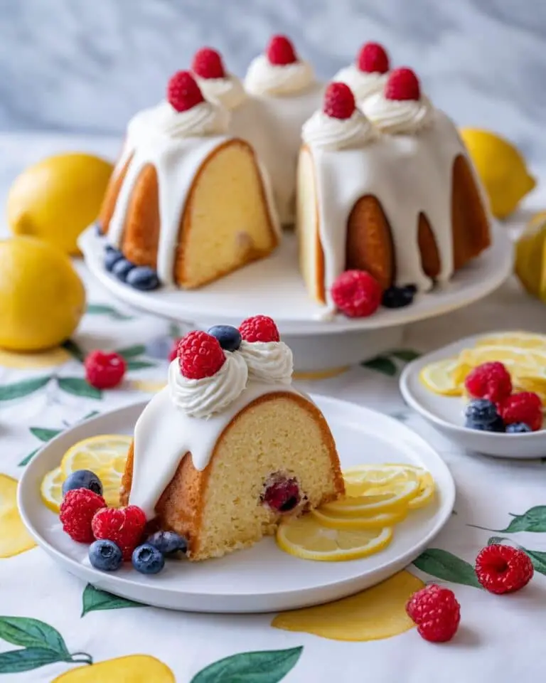 Lemon Picnic Cake with Berries Recipe