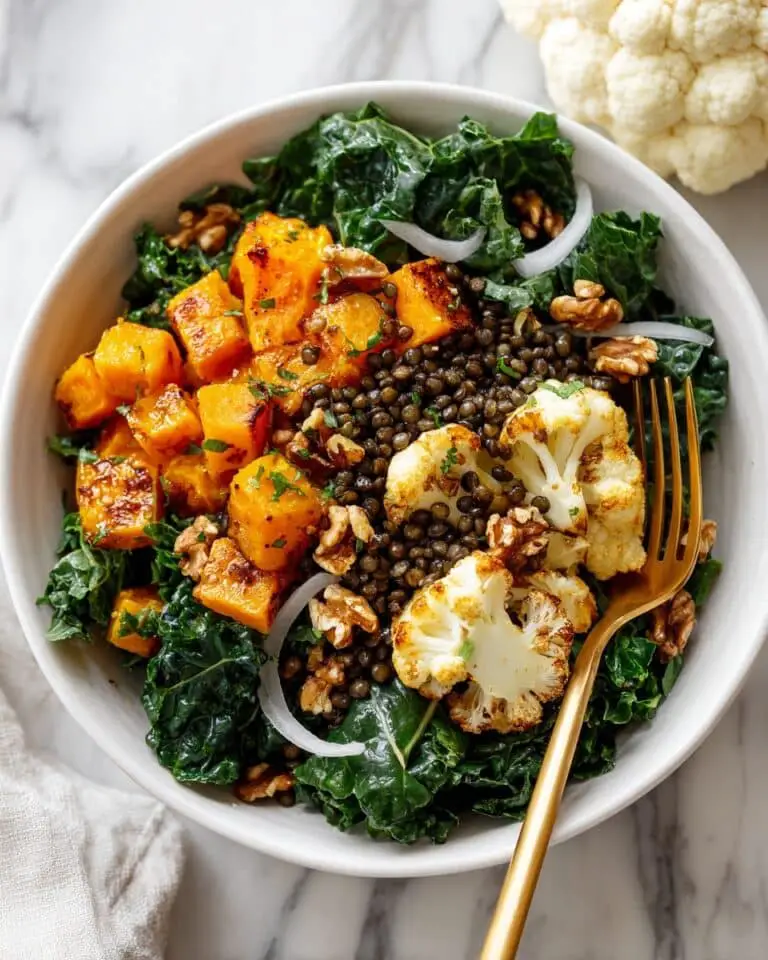 Crispy Lentil Salad with Roasted Veggies and Tahini Dressing Recipe
