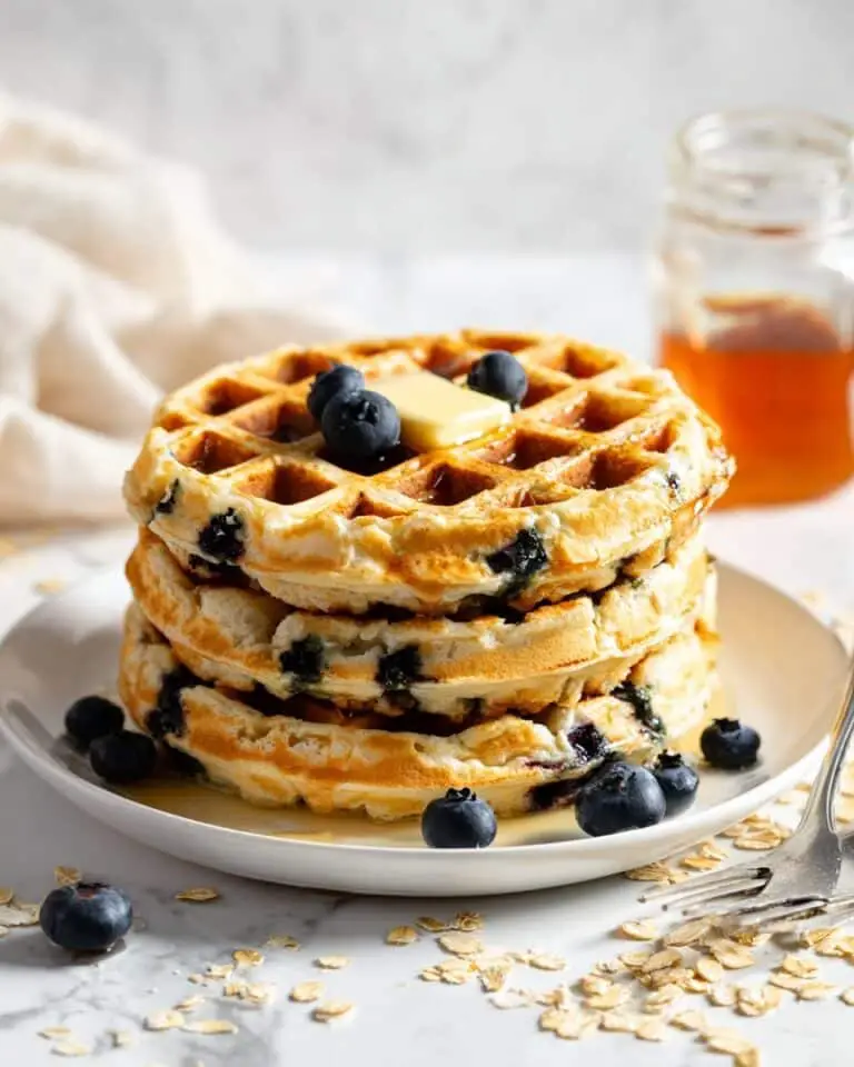 Zucchini Blueberry Oat Waffles Recipe